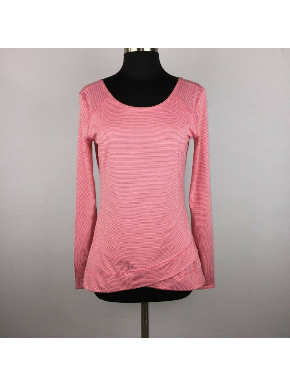 Zella Womens S Striped Layer Me Pullover Top Long Sleeve Thumbholes Gym Yoga